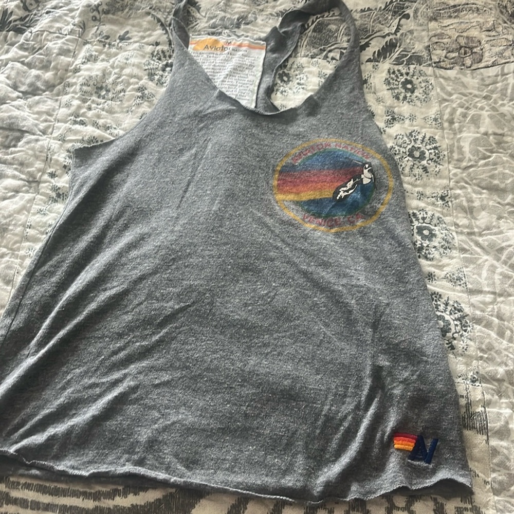 Aviator nation tank, grey size medium, excellent condition